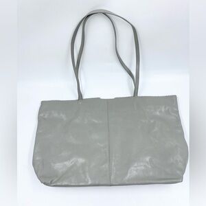 Latico Lightweight Leather Tote Bag Purse EUC Gray Floral Lined